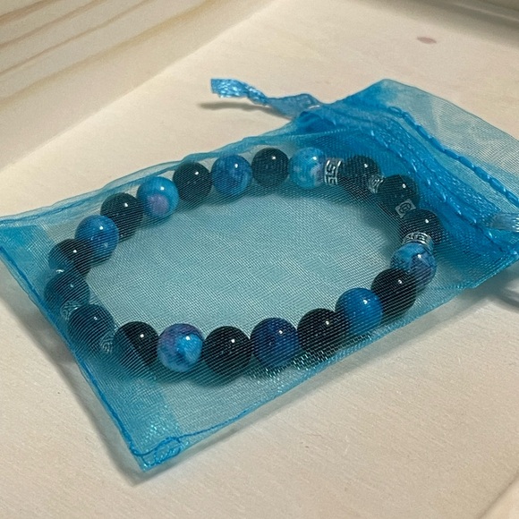 Ocean color Natural Stone Beads Bracelet 🍃will arrive in jewelry pouch. - Picture 3 of 6